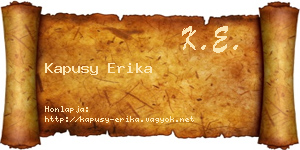 Kapusy Erika névjegykártya
