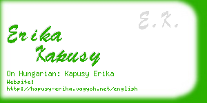 erika kapusy business card